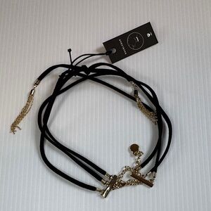 BaubleBar Black and Gold Layered Necklace
